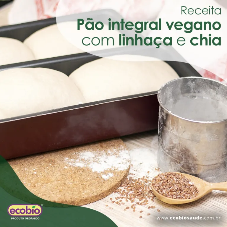 Pão integral Vegano com linhaça e chia